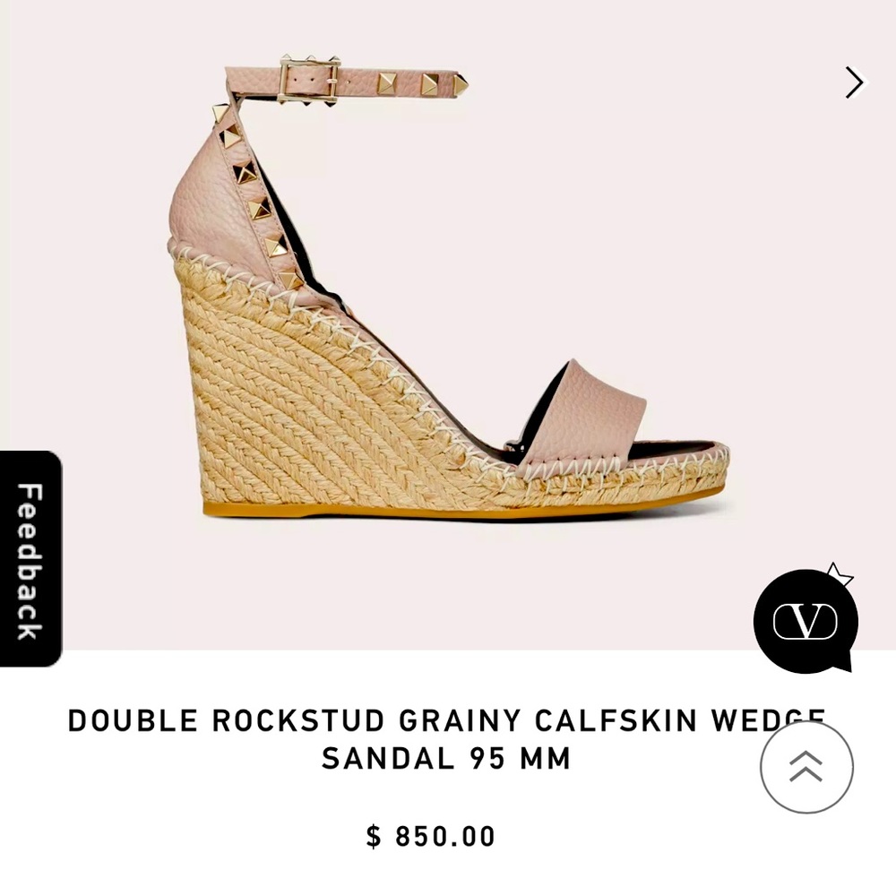 Valentino Rock stud Espadrille size 8